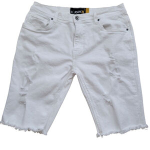 Raw X Men's Distressed Raw Hem White Shorts Size 32 Inseam 10" Excellent